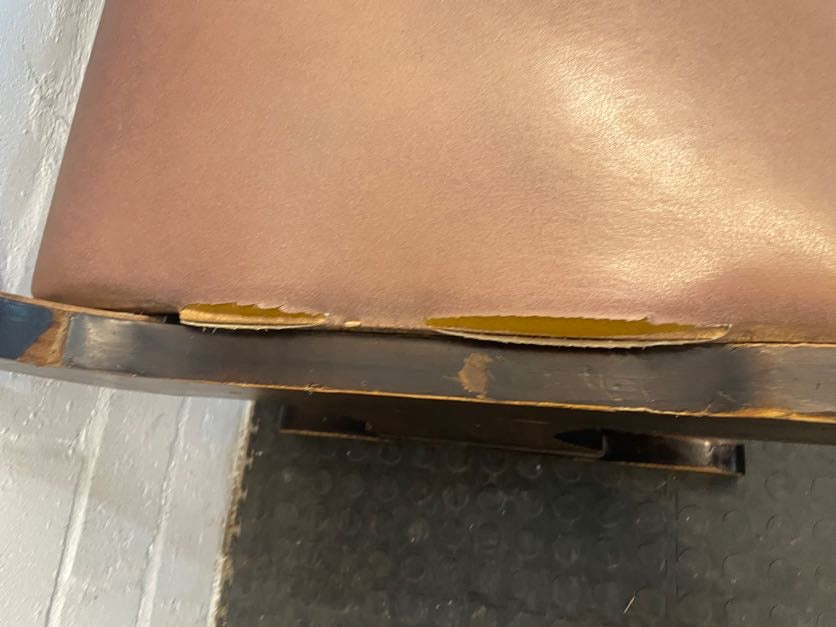 Hard Wood Brown Dining Chair (Torn Side) - PRICE DROP