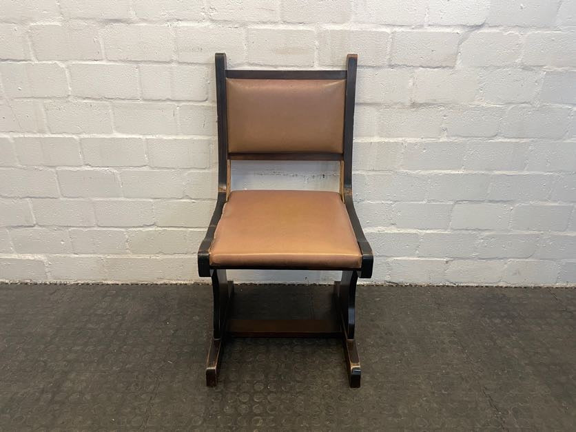 Hard Wood Brown Dining Chair (Torn Side) - PRICE DROP - 2ndhandwarehouse.com