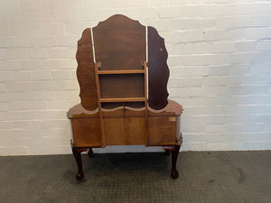 Antique 5 Drawer Wooden Ball & Claw Dressing Table