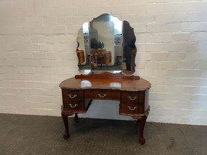 Antique 5 Drawer Wooden Ball & Claw Dressing Table