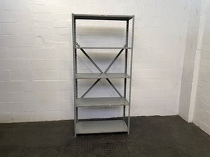Grey Metal 4 Tier Filing Shelf