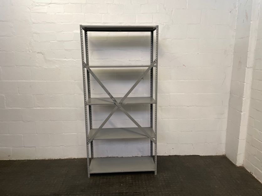 Grey Metal 4 Tier Filing Shelf