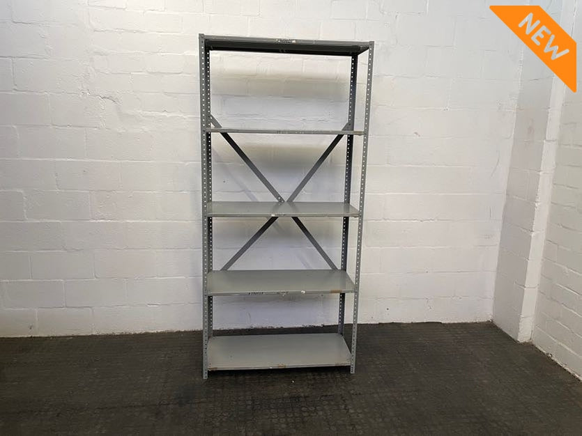 Grey Metal 4 Tier Filing Shelf