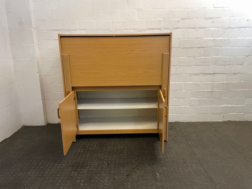 Oak Folding Work Desk - needs TLC