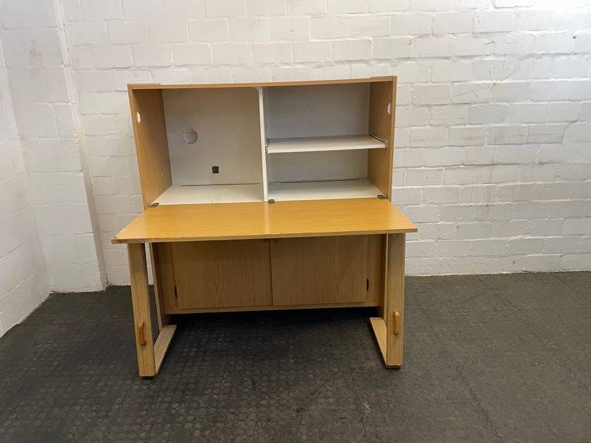 Oak Folding Work Desk - needs TLC
