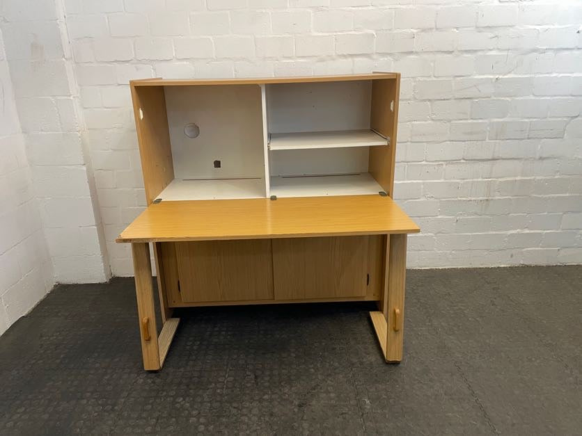 Oak Folding Work Desk - needs TLC