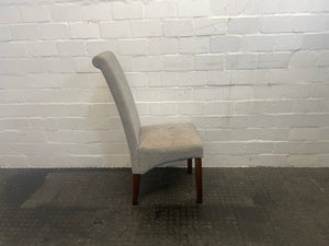 Grey Material & Wooden Dining Chair - PRICE DROP