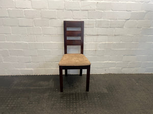 Dark Wood & Suede Dining Chair - PRICE DROP