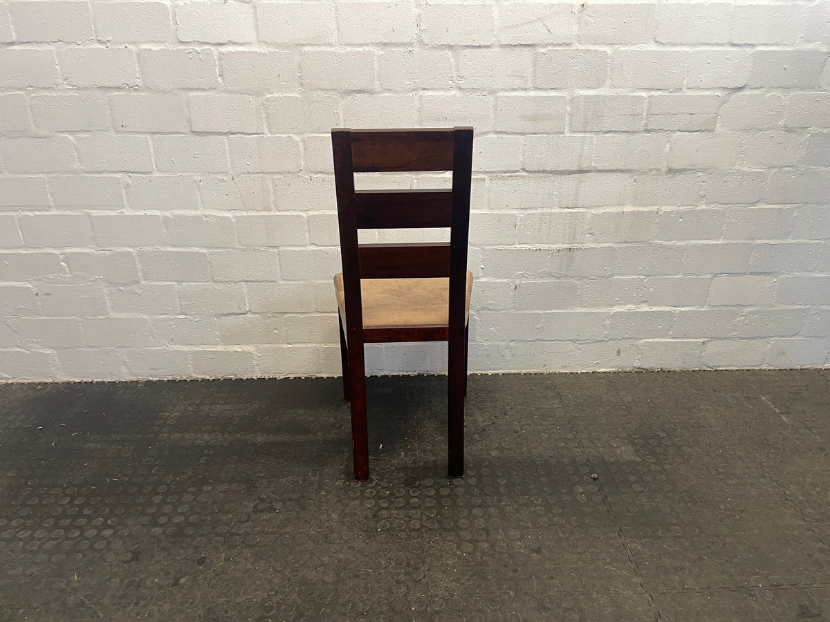 Dark Wood & Suede Dining Chair - PRICE DROP