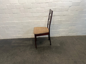 Dark Wood & Suede Dining Chair - PRICE DROP