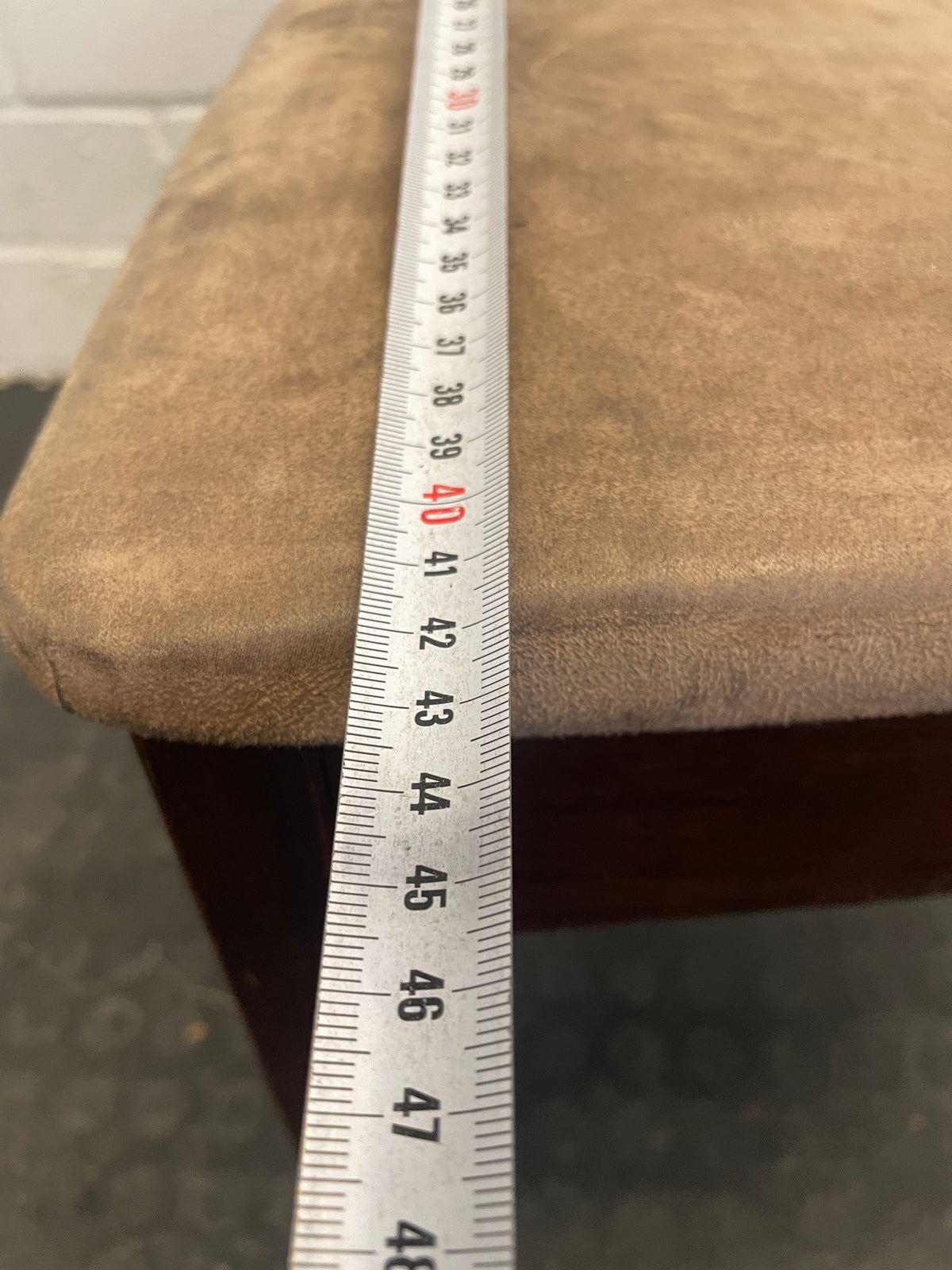 Dark Wood & Suede Dining Chair - PRICE DROP