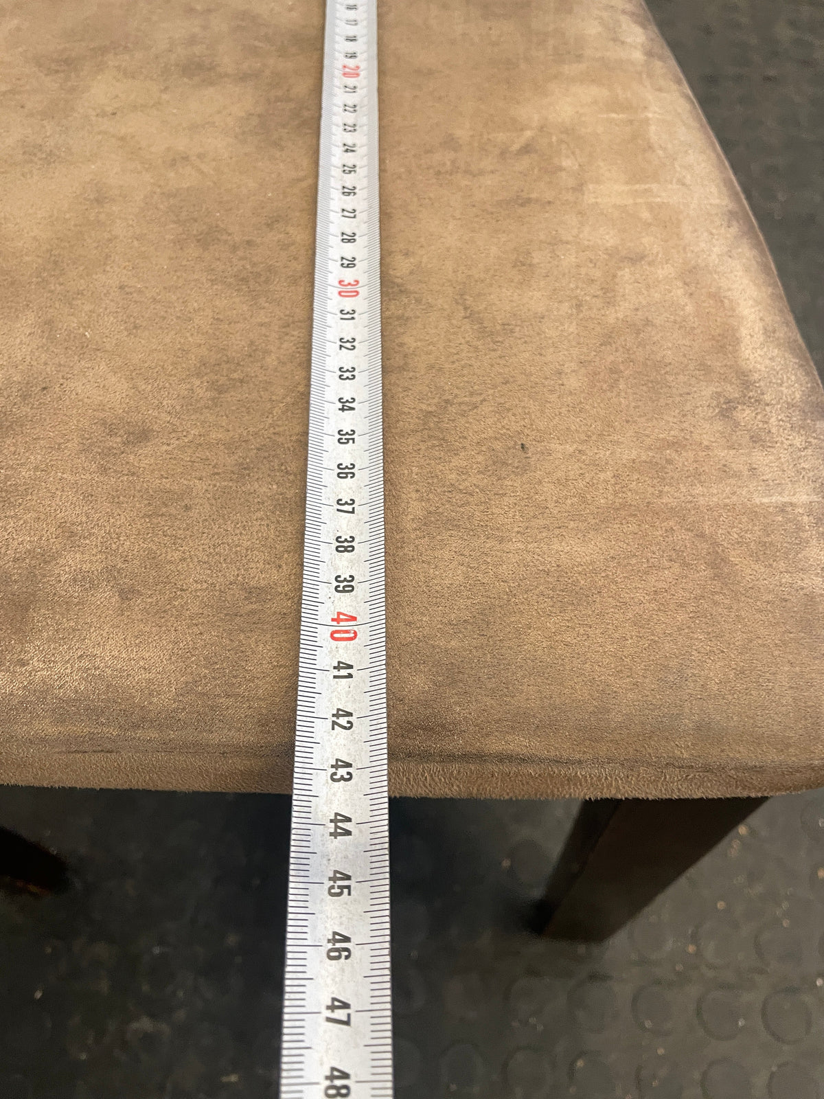 Dark Wood & Suede Dining Chair - PRICE DROP