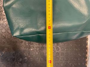 Green Leather Ottoman - PRICE DROP