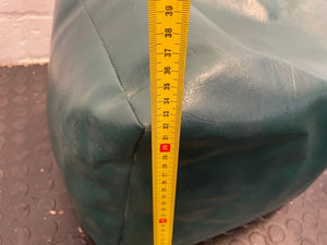 Green Leather Ottoman - PRICE DROP