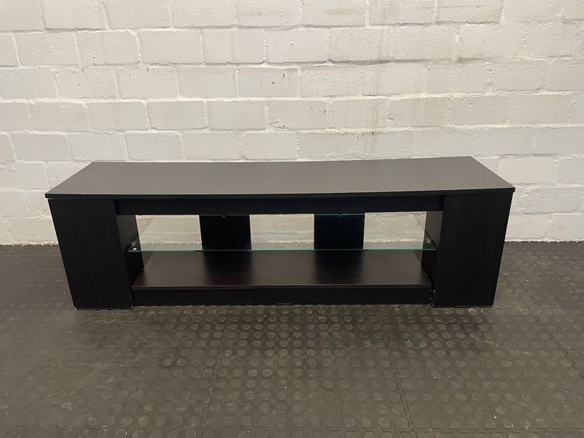 Dark Wood Tv Stand With Glass - PRICE DROP