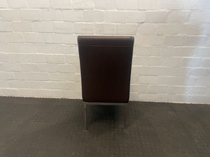Brown Steel Framed Chair (Material Peeling) - PRICE DROP