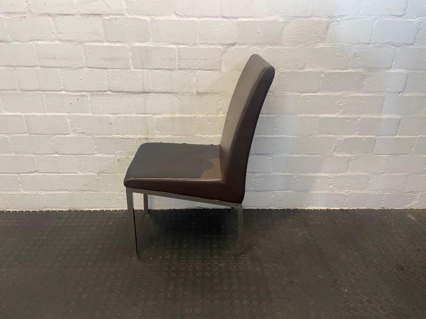 Brown Steel Framed Chair (Material Peeling) - PRICE DROP