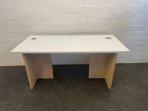 White Top PC Desk with Cable Management 160cm X 75cm