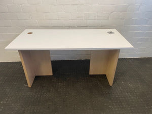 White Top PC Desk with Cable Management 160cm X 75cm