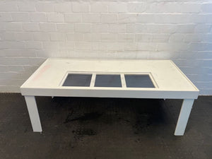 White Coffee Table with 3 Holes - PRICE DROP