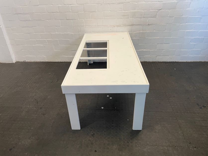 White Coffee Table with 3 Holes - PRICE DROP - 2ndhandwarehouse.com