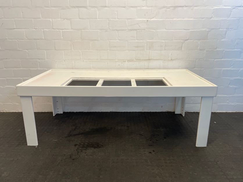White Coffee Table with 3 Holes - PRICE DROP